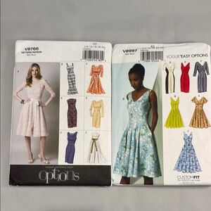 Vogue Dress Sewing Patterns Bundle Of 2 Uncut